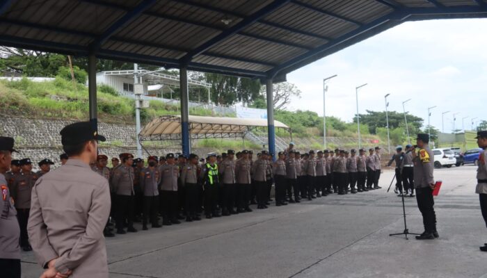 Polres Lampung Selatan Simulasikan Penanganan Lonjakan Kendaraan Mudik di Bakauheni
