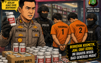 Polres Metro Jakarta Pusat Bongkar Peredaran Obat Keras Ilegal Berkedok Toko Kosmetik di Juanda