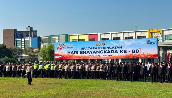 Lapas Perempuan Kelas IIA Tangerang Hadiri Upacara Peringatan HUT Bhayangkara di Polres Metro Tangerang