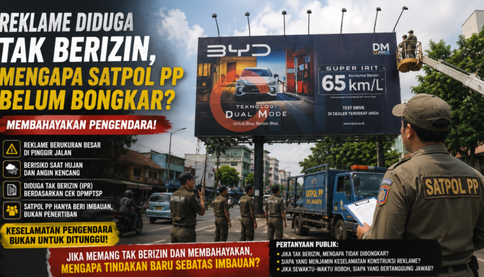 Diduga Tak Berizin, Reklame Raksasa di Kebon Jeruk Tetap Berdiri: Satpol PP Kenapa Cuma Imbauan?